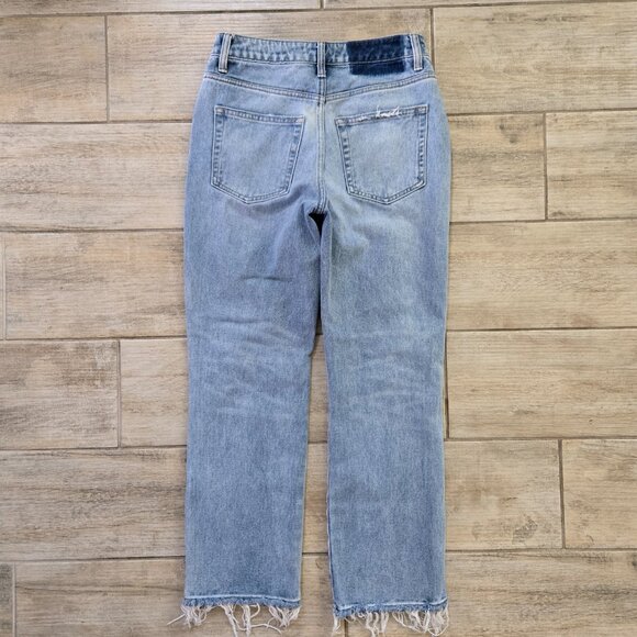 Flying Monkey Ultra High Rise Straight Jeans Women's Destroyed Grunge Frayed 26 - Picture 5 of 8